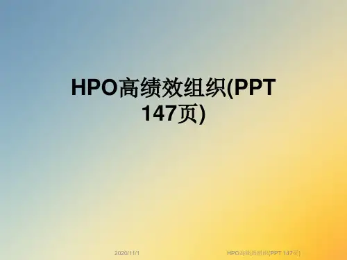 HPO高绩效组织(PPT 147页)
