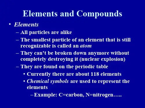 Mixtures, Elements, and Compounds 混合物,元素,与化合物