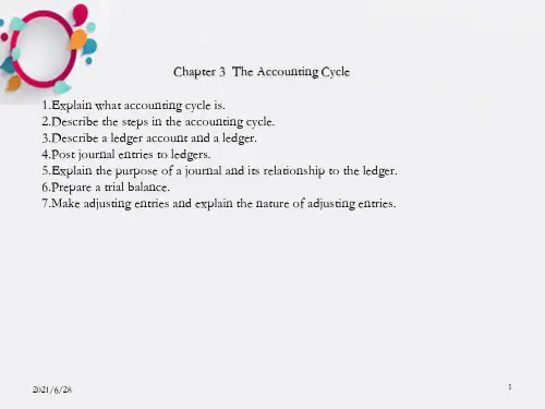 会计英语Chapter 3  The Accounting Cycle