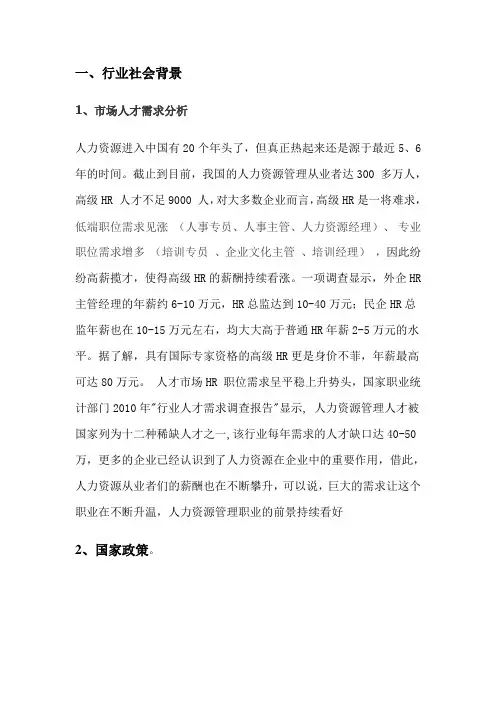 人力资源职业分析.doc