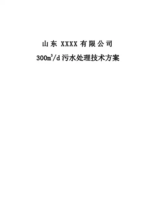 污水处理技术方案