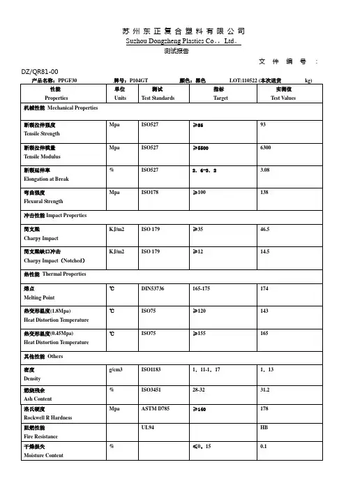PPGF30带注塑物性表 3
