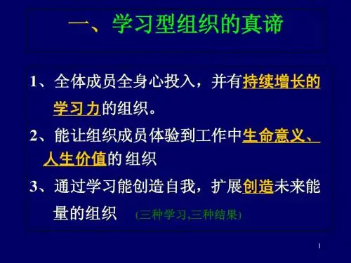 学习型组织的五个基本问题PPT