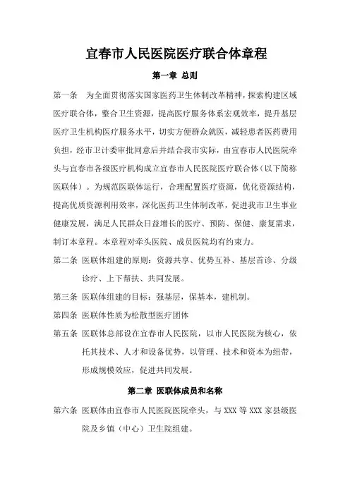 医联体章程