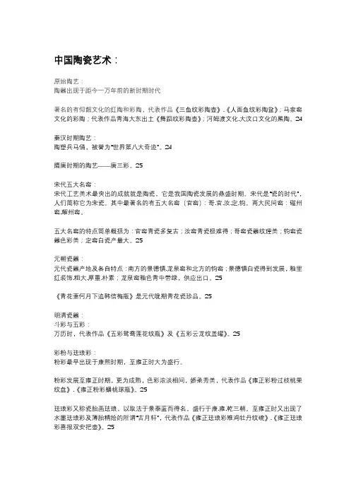 中国陶瓷艺术知识点汇总