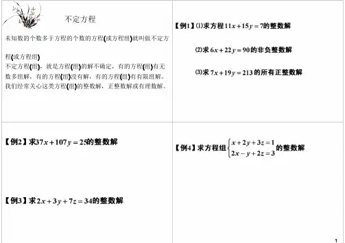 小学五年级奥数 不定方程