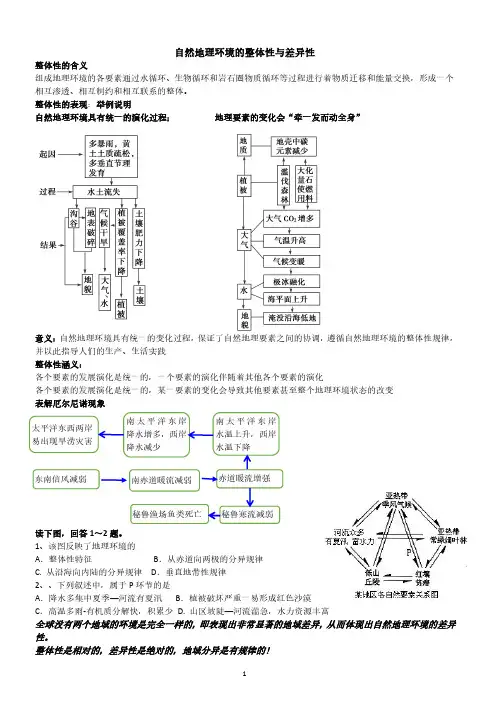 自然地理的整体性和差异性