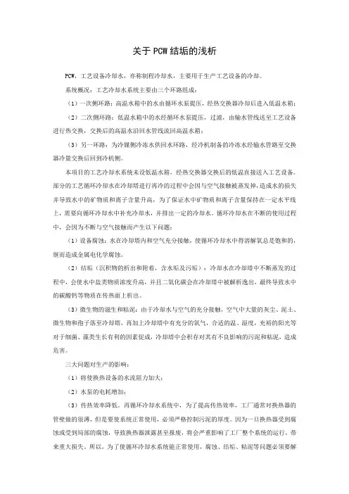 PCW结垢的浅析