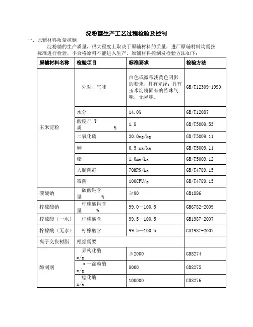 淀粉糖工艺