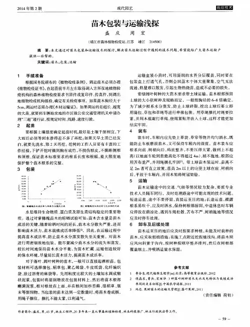 苗木包装与运输浅探