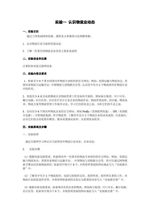 电子商务物流_实验