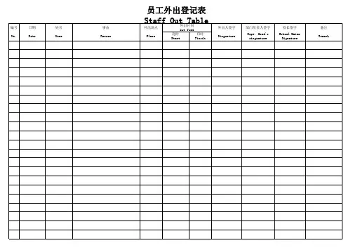 员工外出登记表