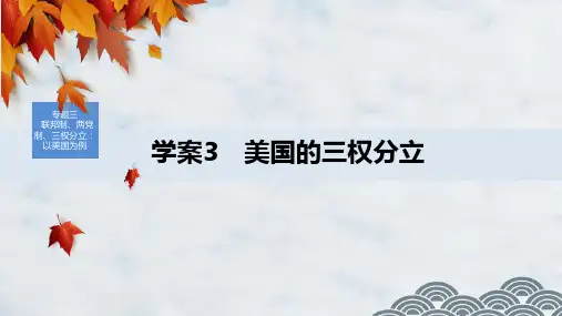 高中政治选修3优质课件：3.3 美国的三权分立