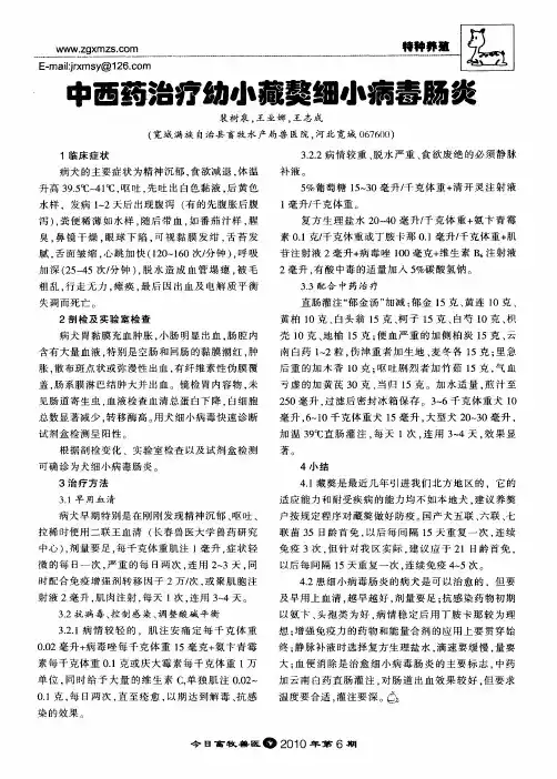 中西药治疗幼小藏獒细小病毒肠炎