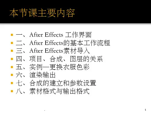 《AE入门教程一》PPT课件