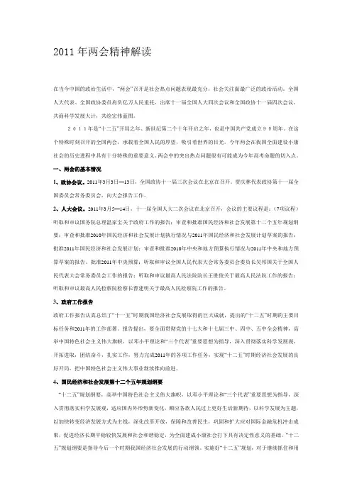2011年两会精神解读