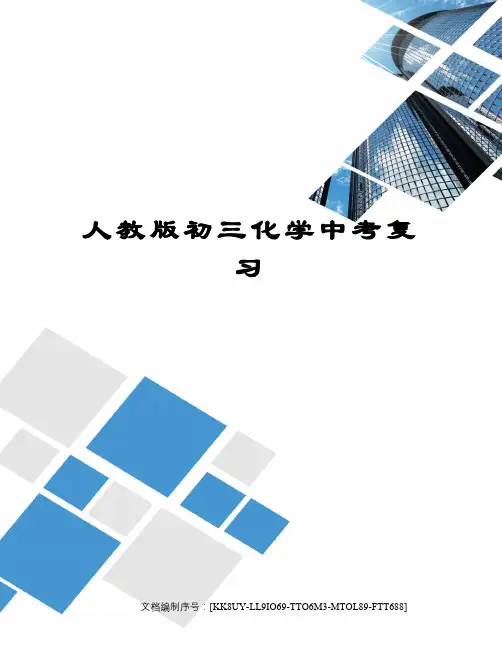 人教版初三化学中考复习