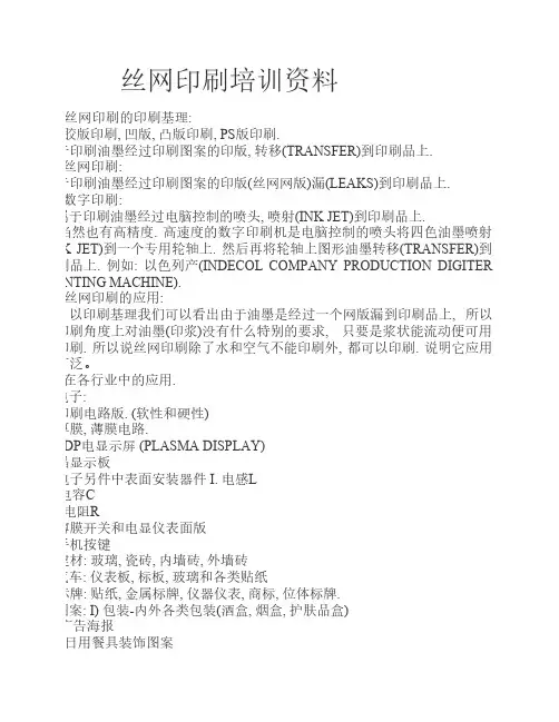 丝网印刷原理 2