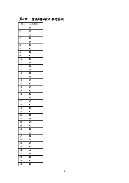 9.计算机多媒体技术参考答案