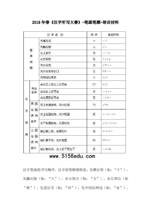 笔画笔顺培训