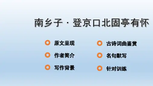 第7首  南乡子·登京口北固亭有怀