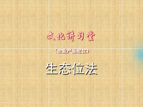 产品定位(生态位法)