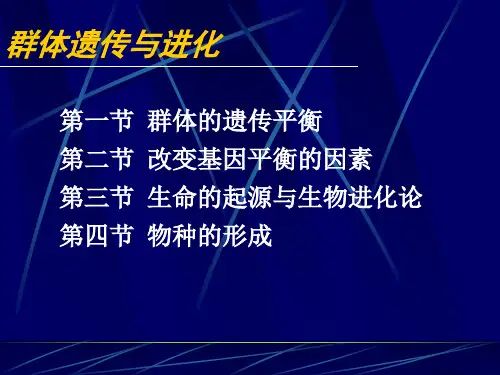 群体遗传和进化