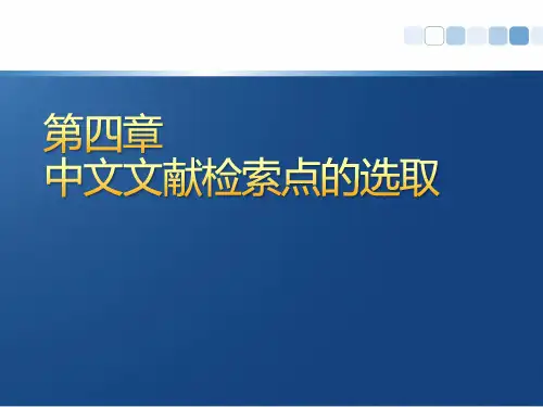 第4章 中文文献检索点的选取