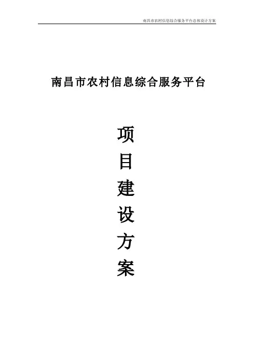 农村信息综合服务平台项目建议书总体方案
