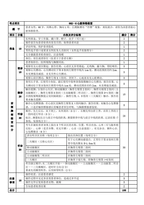 心脏体格检查 3
