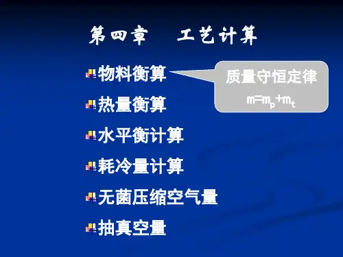 第四章工艺流程计算