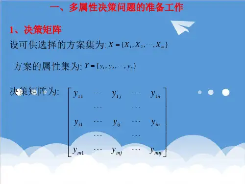 决策管理-第四讲各种多属性决策方法 精品