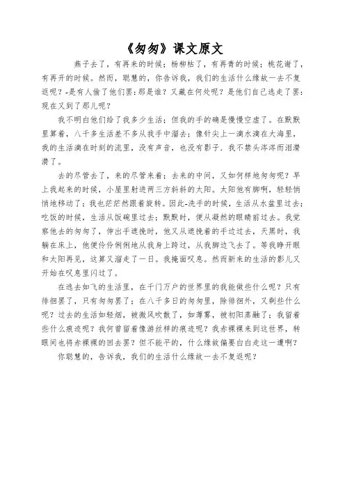 《匆匆》课文原文