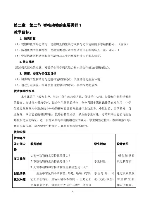 脊椎动物的主要类群