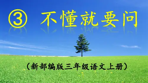 部编版三年级语文上册《不懂就要问》PPT课件