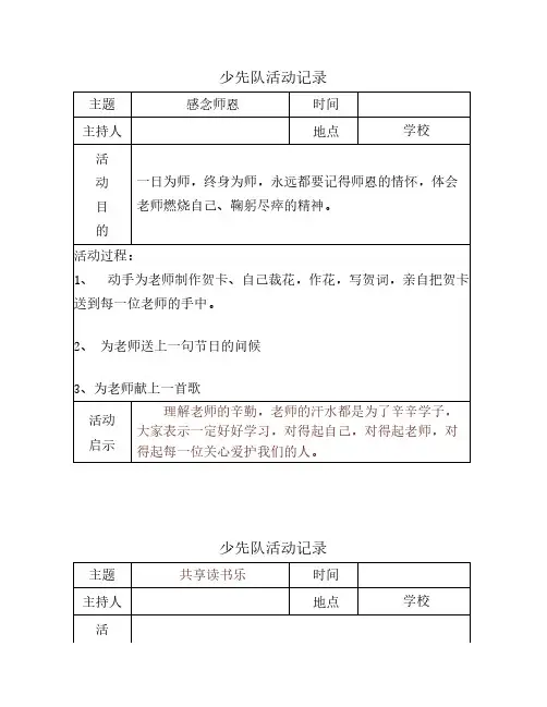 少先队活动记录1