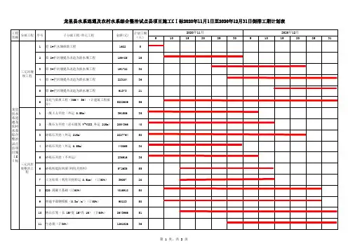 水利工程倒排工期计划