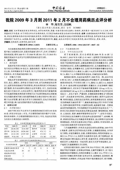 我院2009年3月到2011年2月不合理用药病历点评分析