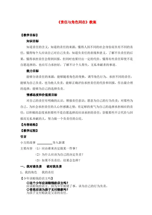 《责任与角色同在》教案