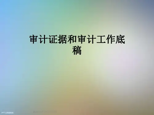 审计证据和审计工作底稿