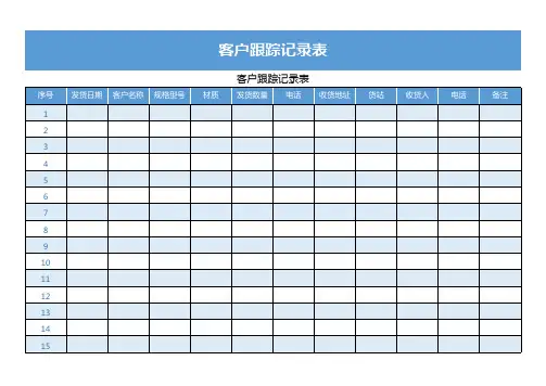 客户跟踪记录表excel模板