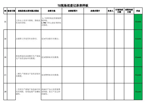 7S现场巡查记录表样板