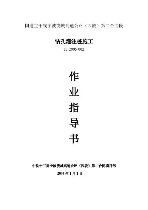 钻孔灌注桩基础作业指导书.