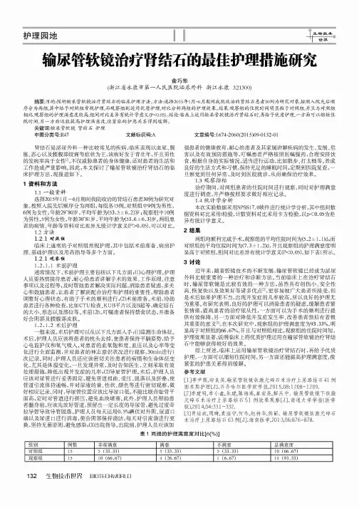 输尿管软镜治疗肾结石的最佳护理措施研究