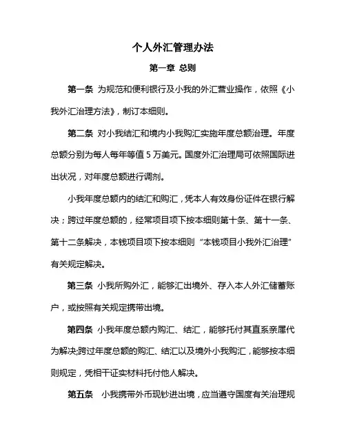 个人外汇管理办法