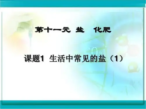 生活中常见的盐