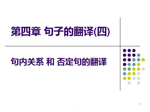 汉英翻译教程--句子的翻译PPT课件