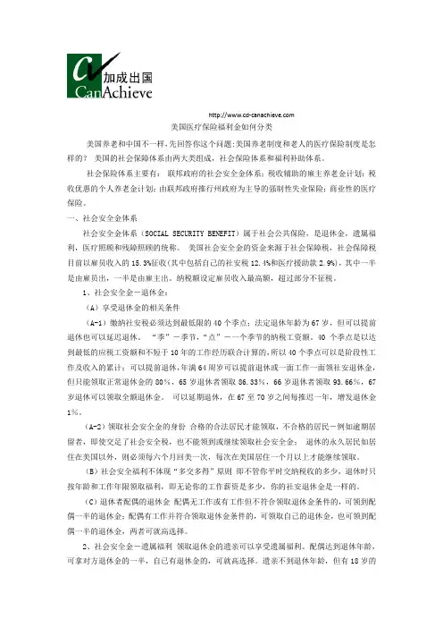美国福利保险是如何分类的