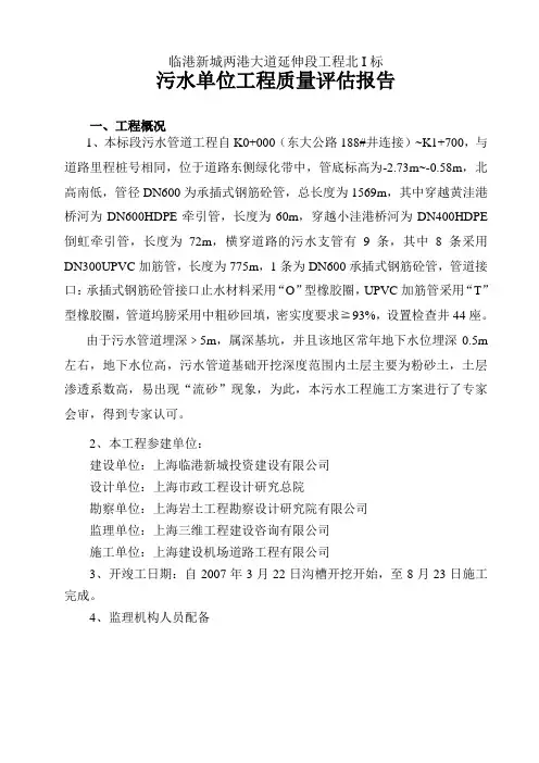 污水工程评估报告