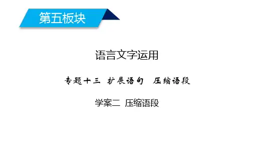 2020年高考语文压缩语段